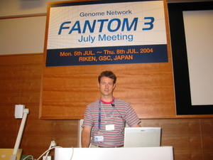 Dr. Carninci at a conference